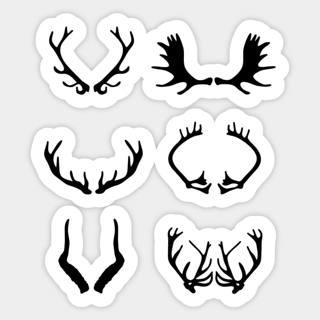 Deer Moose Elk Caribou Impala Reindeer Antler Sticker by panco